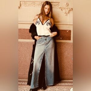 Free People Blue Maxi Skirt